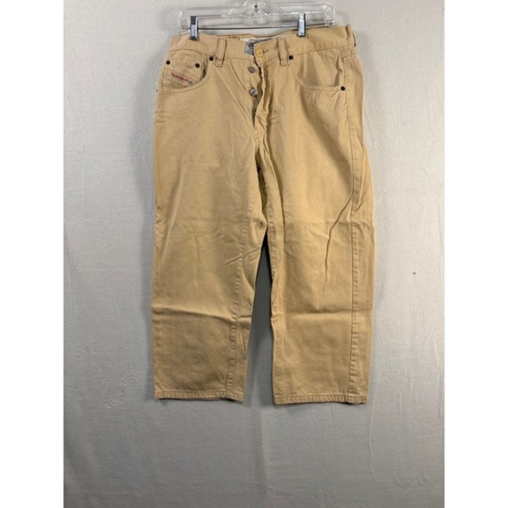 Diesel Industry Modern Basic Jeans Mens Size 36 Khaki Button Fly Casual #1683